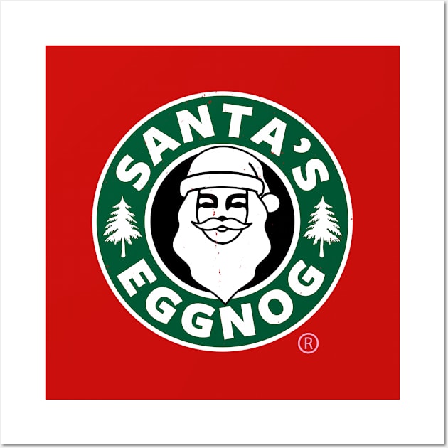 Santa's Eggnog Funny Holiday Christmas Winter Logo Parody Wall Art by BoggsNicolas